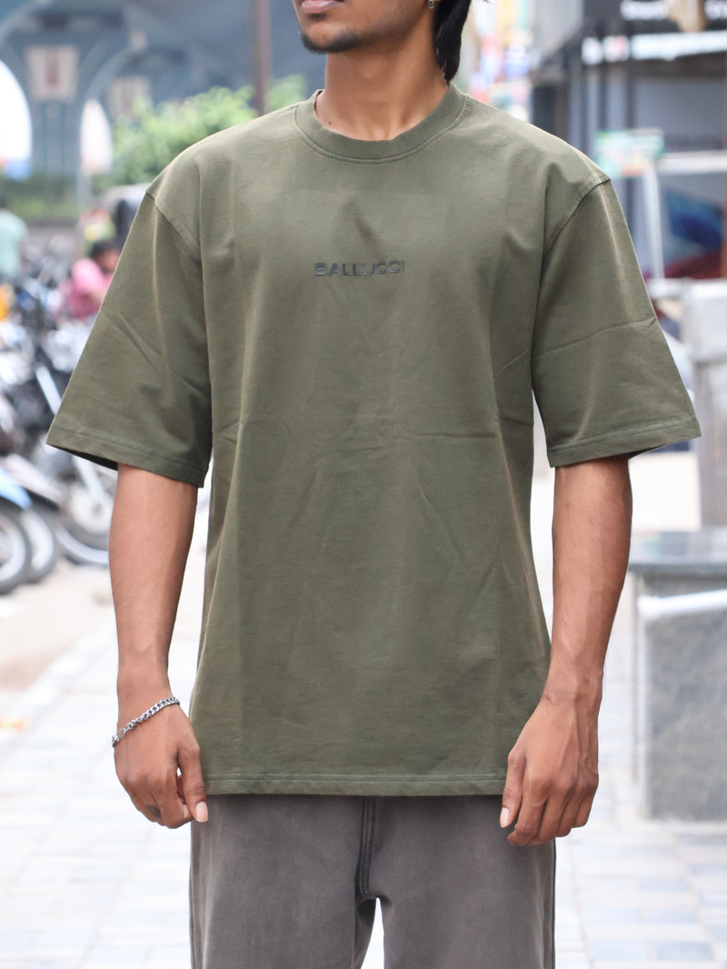 BALLUCCI Heavyweight Oversized Tee – Olive Drab