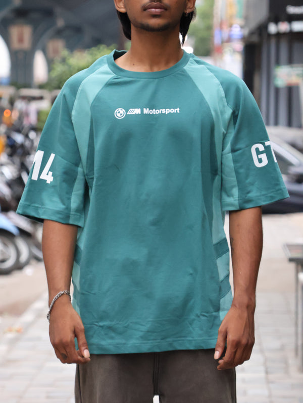 BMW Motorsport Panel Oversized Tee – Teal Accent