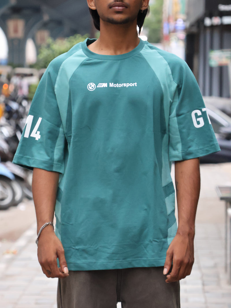 BMW Motorsport Panel Oversized Tee – Teal Accent