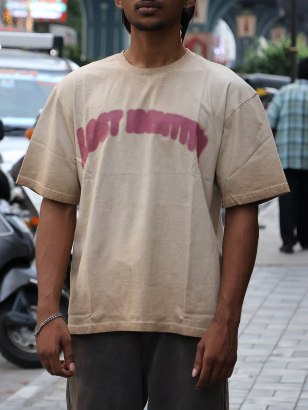 "Lost Identity" Airbrush Oversized Tee – Sand Wash