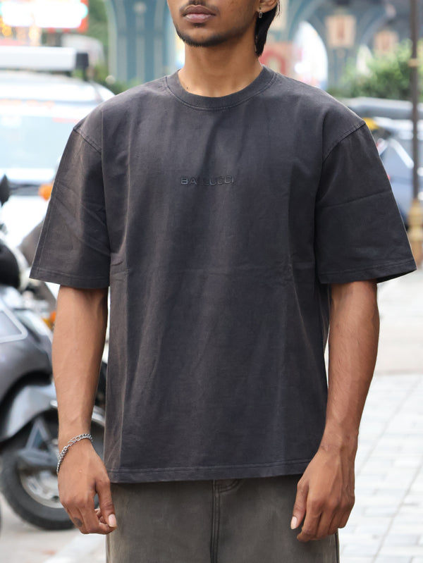 "Ballucci" Essential Oversized Tee – Vintage Charcoal