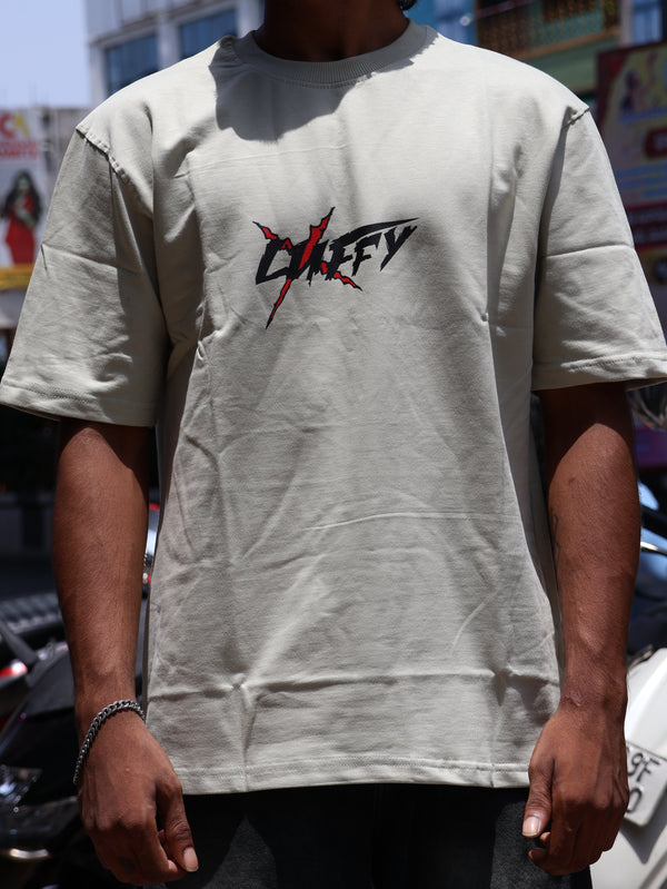 "FUTURE KING" Oversized Straw Hat Tee – Sage Grey