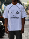 Athletic Crest Embroidered Oversized Tee – Crisp White