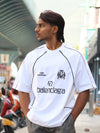 Athletic Crest Embroidered Oversized Tee – Crisp White