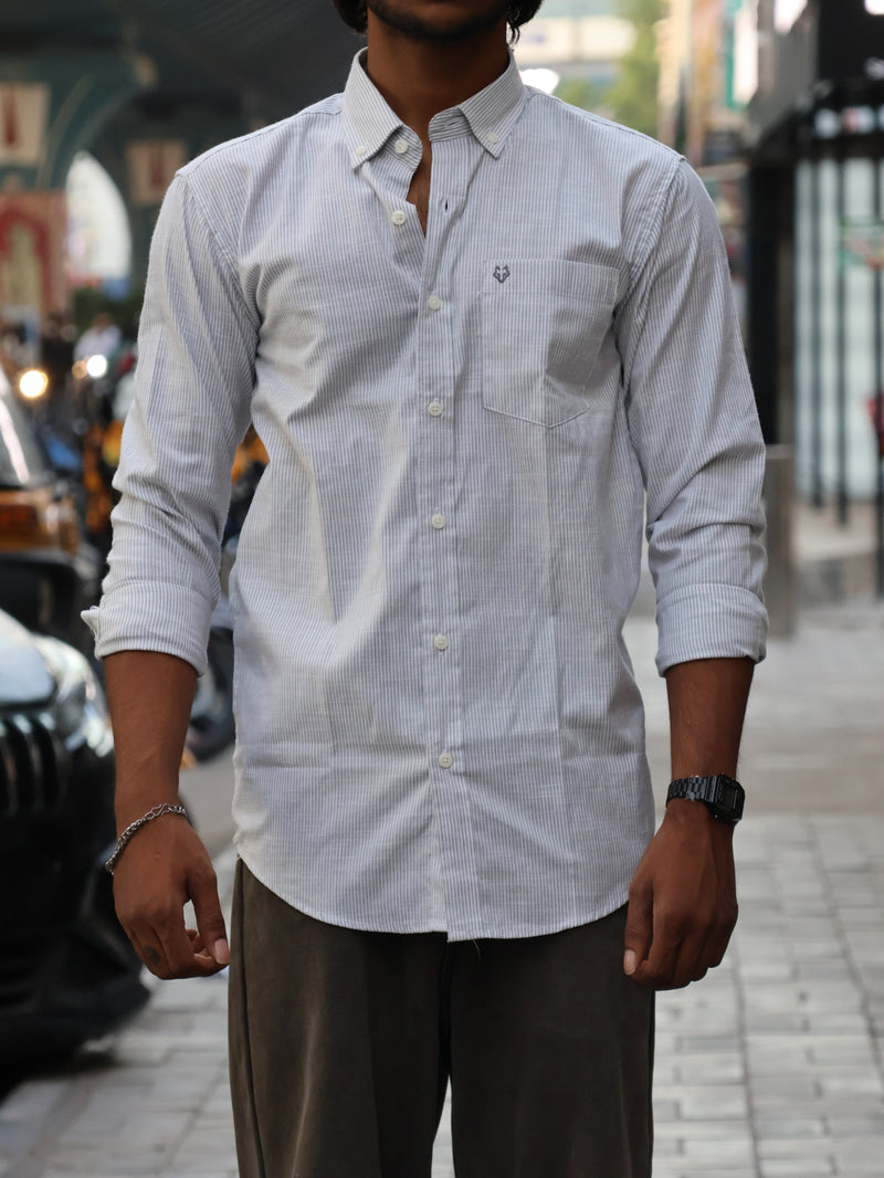 The Daily Micro-Stripe Button-Down
