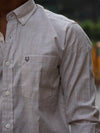 The Daily Micro-Stripe Button-Down — Sand