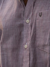 The Daily Micro-Stripe Button-Down — Burgundy