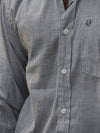 The Daily Micro-Stripe Button-Down — Charcoal Grey
