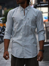 The Daily Micro-Stripe Button-Down — Mint Ice