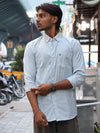 The Daily Micro-Stripe Button-Down — Mint Ice