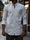 The Daily Micro-Stripe Button-Down — Oatmeal Sand