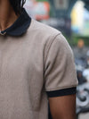 Textured Geometric Knit Polo Shirt