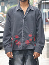Crimson Botanical Stitch Shirt