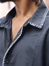 Crimson Botanical Stitch Shirt