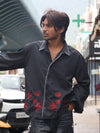 Crimson Botanical Stitch Shirt