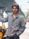 Ash Grey Botanical Stitch Shirt