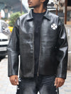 Croc-Embossed Gothic Cross Jacket