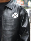 Croc-Embossed Gothic Cross Jacket
