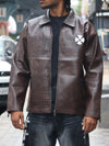 Espresso Croc-Embossed Gothic Cross Jacket