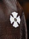 Espresso Croc-Embossed Gothic Cross Jacket