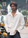 Multicolor Meadow Embroidered Textured Linen Shirt