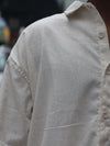 Noir Floral Embroidered Textured Linen Shirt