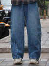 Distressed Baggy Fit Light Wash Jeans