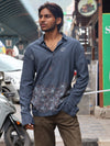 Charcoal Botanical Embroidered Long Sleeve Shirt