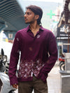 Plum Botanical Embroidered Long Sleeve Shirt
