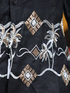 Obsidian Palm Geometric Embroidered Long Sleeve Shirt