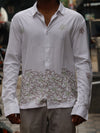 Crisp White Botanical Embroidered Long Sleeve Shirt