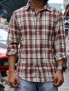 SKRIVOO'S Maroon & Cream Checked Shirt