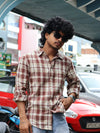 SKRIVOO'S Maroon & Cream Checked Shirt