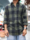 Olive Green & Black Checked Shirt