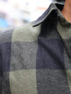 Olive Green & Black Checked Shirt
