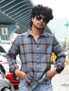 Olive Green & Black Checked Shirt
