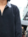 Textured Half-Zip Polo – Black