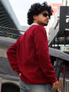 Textured Half-Zip Polo – Red