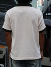 Textured Contrast Collar Polo T-Shirt