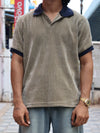 Men's Textured Contrast Collar Polo Shirt