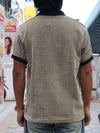 Men's Textured Contrast Collar Polo Shirt