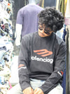 Black Oversized Graphic Long-Sleeve T-Shirt