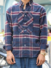 Men’s Premium Checked Shirt – Navy & Maroon