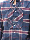 Men’s Premium Checked Shirt – Navy & Maroon