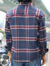 Men’s Premium Checked Shirt – Navy & Maroon