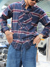 Men’s Premium Checked Shirt – Navy & Maroon