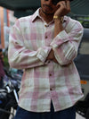 Pink & White Checkered Casual Shirt