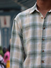 Men’s Green & White Check Graphic Shirt
