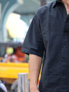 Men’s Solid Black Half-Sleeve Casual Shirt