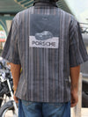 Men’s Grey Striped Half-Sleeve Casual Shirt